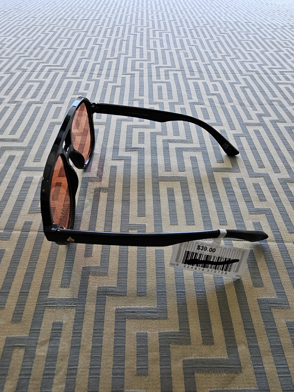 Black Frame Sunglasses with Amber Lenses - Women
